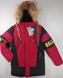 Куртка зимняя с натуральной опушкой для мальчиков 152,158,164,170