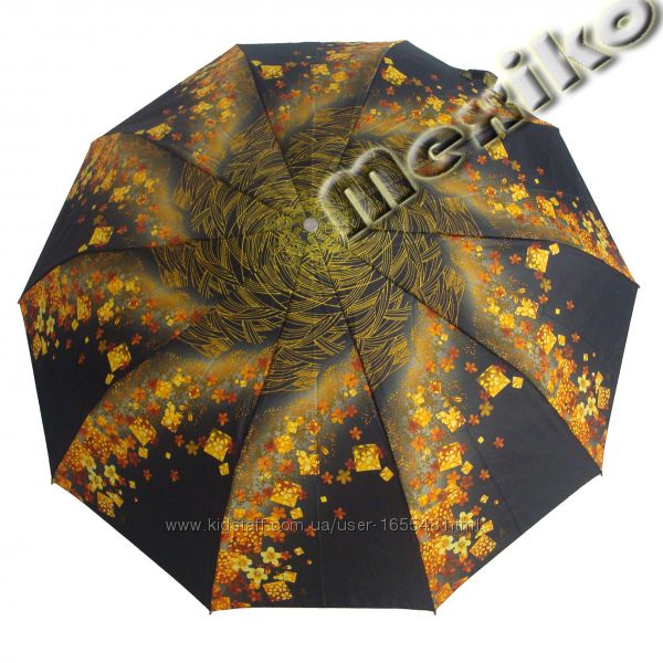  Модный зонт ZEST полуавтомат серия 10 спиц, Золотой вихрь