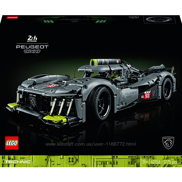 Конструктор LEGO Technic 42156 PEUGEOT 9X8 24H Le Mans Hybrid Hypercar