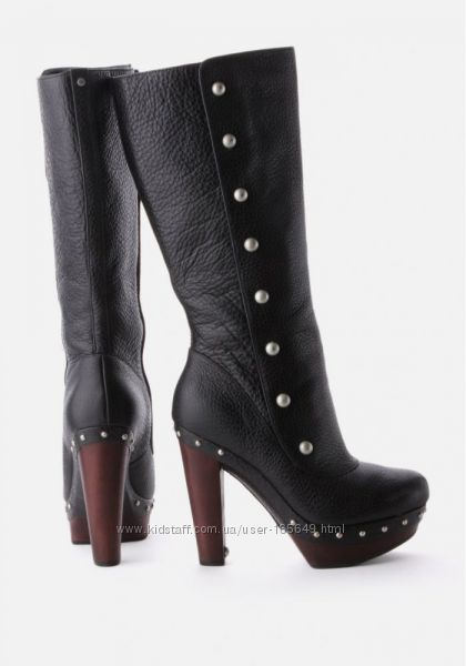 UGG оригинал шикарные кожаные сапоги р. 37-37. 5