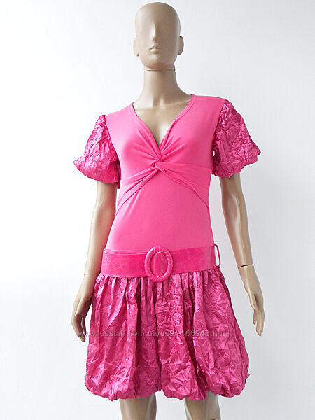 Оригінальне комбіноване плаття рожевого кольору, розмір М.
