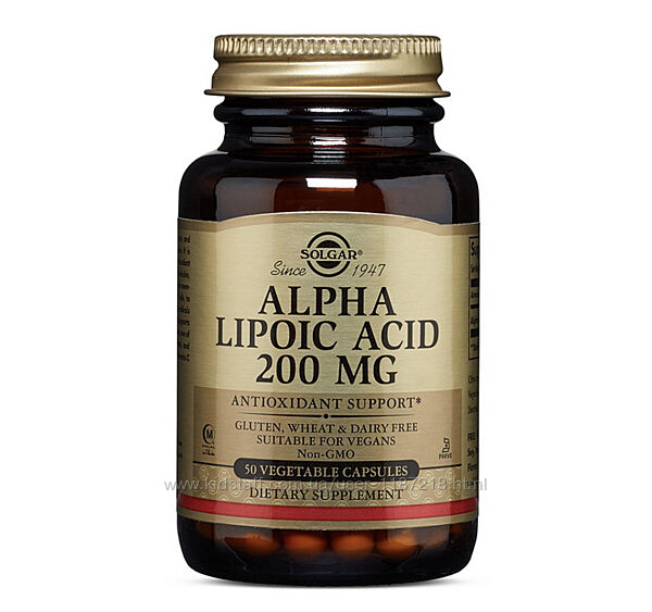 Alpha Lipoic Acid 200 mg от Solgar альфа липоевая липовая кислота