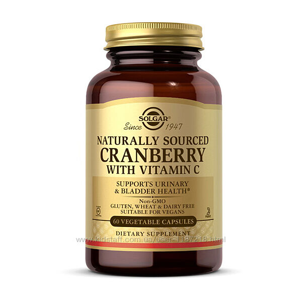 Cranberry with Vitamin C Naturally Sourced Solgar журавлина цистит солгар