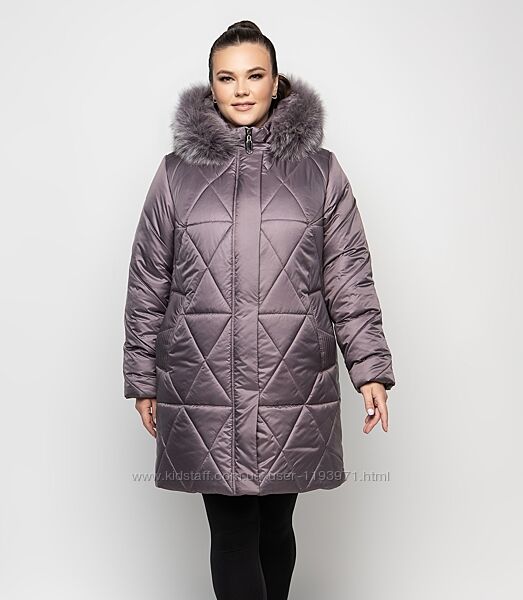 Куртка зимова жіноча с хутром Песця і без . 54-70 розміри. 