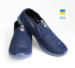 Мокасини чоловічі сітка сині Мокасины мужские сетка синие 43 44 рр