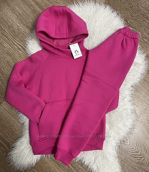 Детский теплый костюм стиль Zara малина 