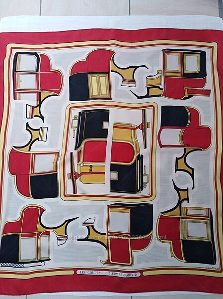 Винтажный шелковый платок Les Coupes Hermes Paris.