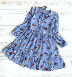 Дитяче плаття блакитне Іванна на весну літо, для дівчинки квіткове 
