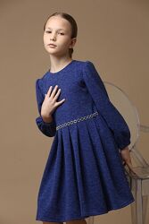 Дитяче плаття тепле нарядне Софія, колір синій. розміри 122