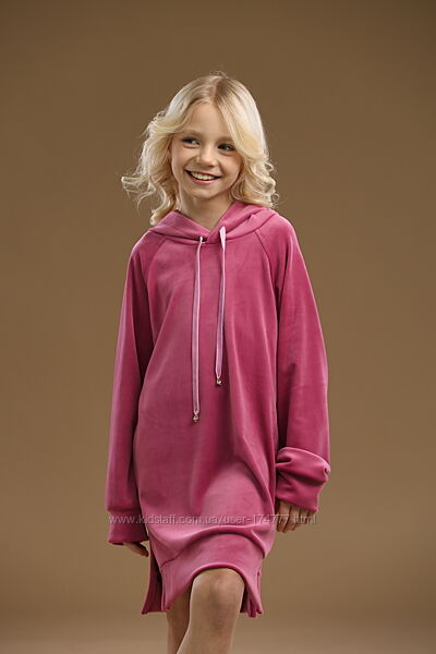 Дитяча туніка худі з велюру розмір 128,134,140,146,152