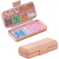 Органайзер для таблеток - таблетница Double Pillbox на 8 отделений, розовый