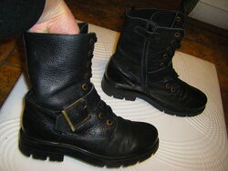 Черные и синие улетные кожаные ботинки для модниц, демисезон-зима