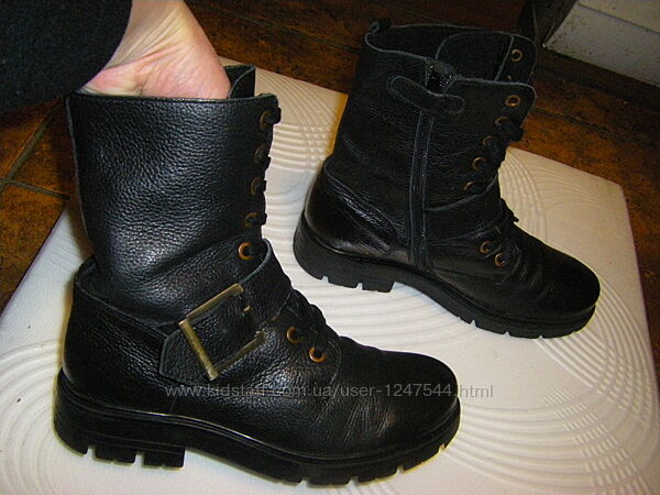 Черные и синие улетные кожаные ботинки для модниц, демисезон-зима