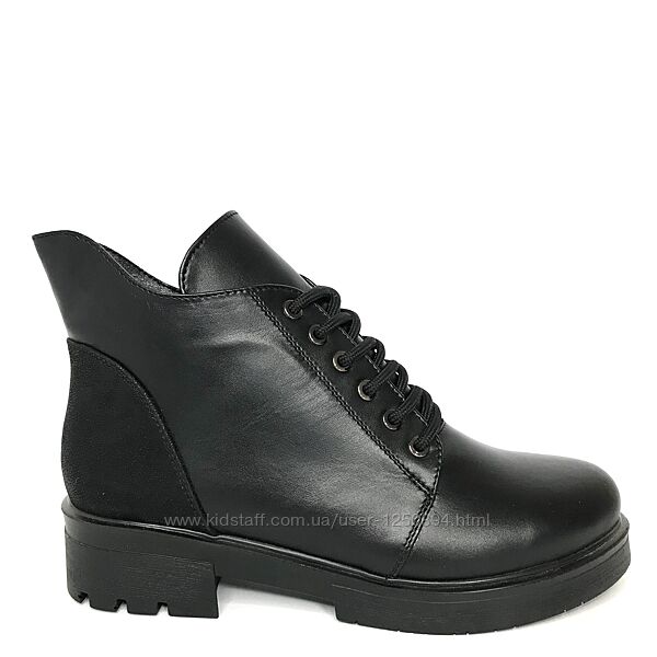 Женские ботиночки новые весенние 37 р кожаные на шнурках чёрные 