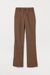 H&M штани в клітинку, легкий кльош, р.36, висока талія