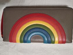 Женский кожаный кошелек Visconti HR-82 RAINBOW серый, цветные