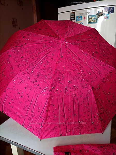 Женский зонт полуавтомат капли дождя антиветер, на 10 спиц