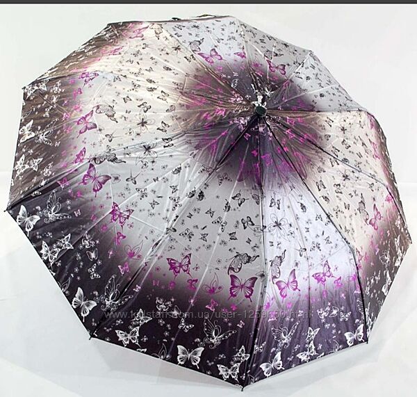 Зонт полуавтомат женский переливающийся на 10 карбоновых спиц