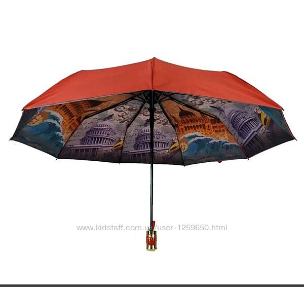 Зонт полуавтомат с двойным куполом,6 расцветок.