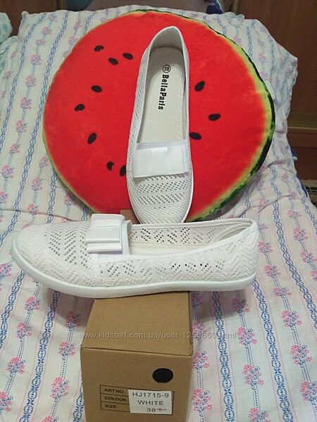 Балетки кружевные 36-41р-хлопок синие, черные, белые