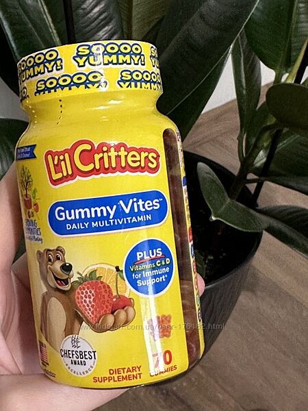 L&acuteil Critters Gummy Vites, мультивітаміни для дітей 70 мармеладок США