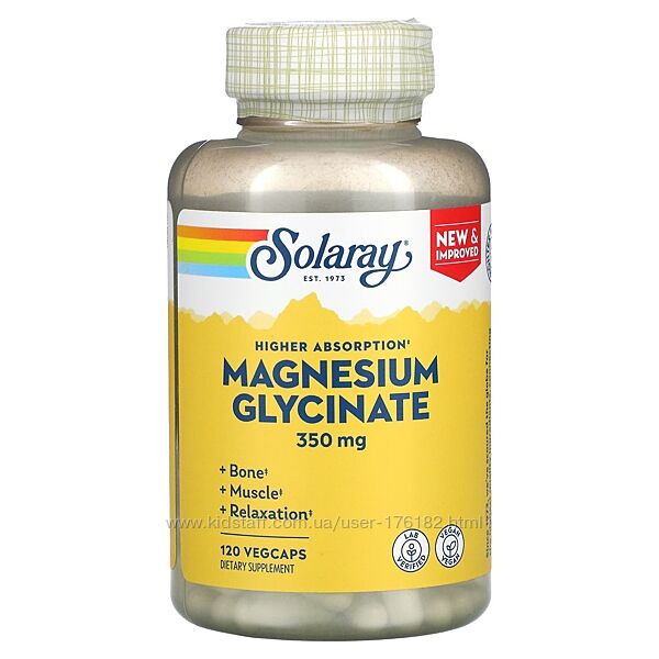 Магній гліцинат Solaray магний Глицинат магния 120 капсул США
