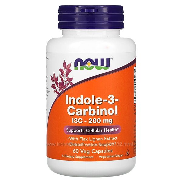 Індол-3-карбінол индол 200 мг 60 капсул NOW Foods USA