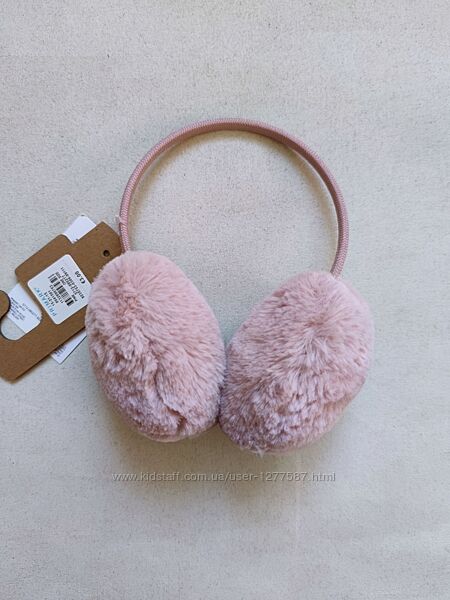 Меховые наушники розовые на 3-5 лет