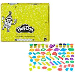 Плей До набор с формочками 40 предметов 10 банок пластилина Play-Doh