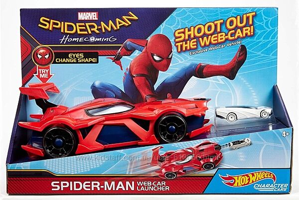 Машинка Хот Вилс Человек Паук пускатель Hot Wheels Marvel Spider-Man 