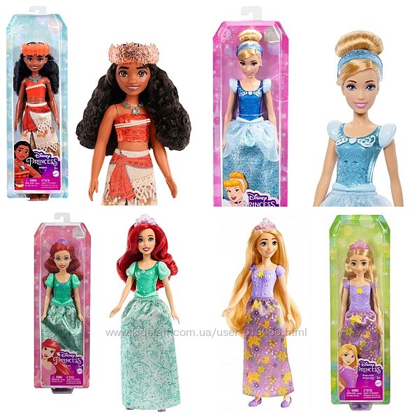 Кукла дисней Рапунцель Моана Золушка Ариель Disney Mattel