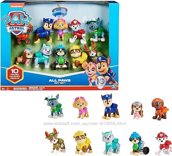 Набір 10 фігурок Щенячий Патруль Paw Patrol 6065255