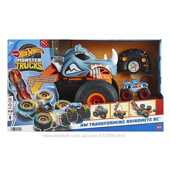 Хот Вілс Ріноміт Мега Трансформація машинка на керуванні Hot Wheels HPK27