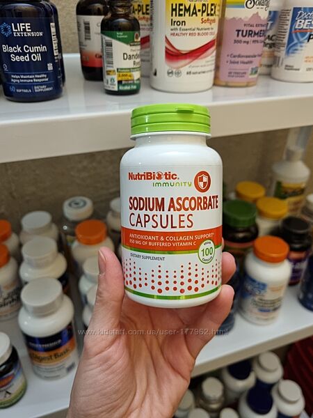 Nutribiotic, аскорбат натрия, буферизированный витамин С, 100 капсул