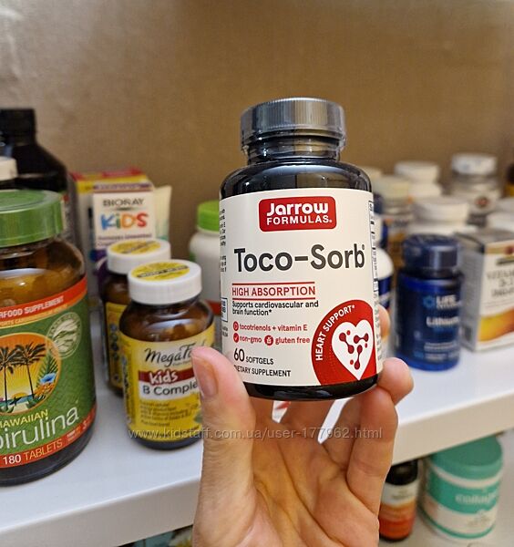 Jarrow formulas, toco-sorb, смесь токотриенолов и витамина е, 60 таблеток