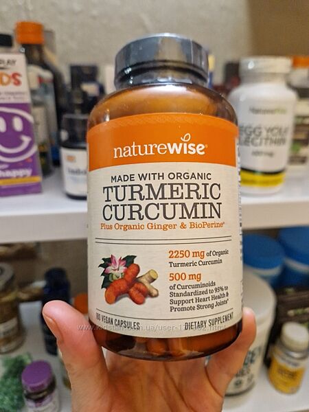 NatureWise, Куркума и куркумин, 180 капсул