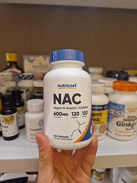 Nutricost, NAC, N-ацетил L-цистеин, 600 мг,