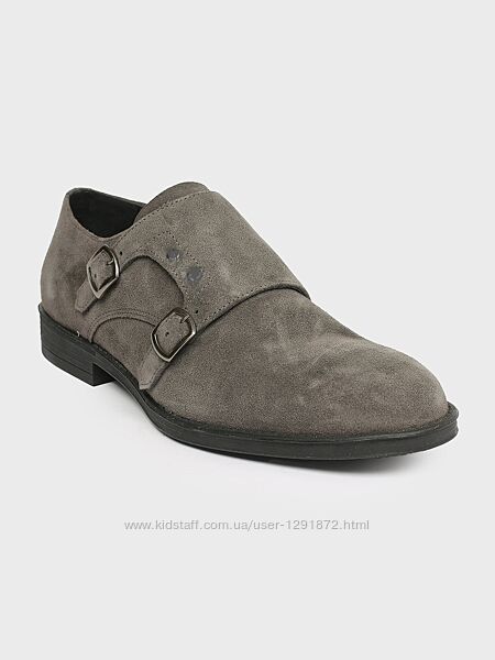 Мужские итальянские серые туфли из замши Монки  от Lea Gu&92р.4328см