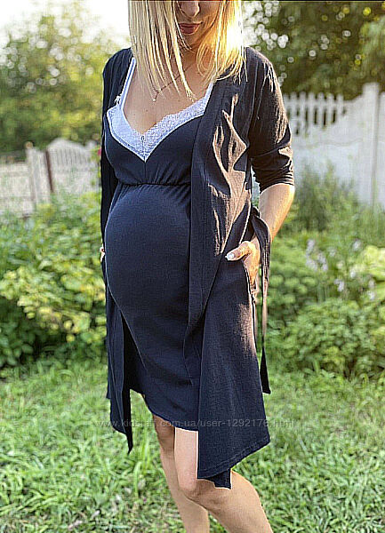 Нічна сорочка для вагітних годуючих комплект для беременных кормящих