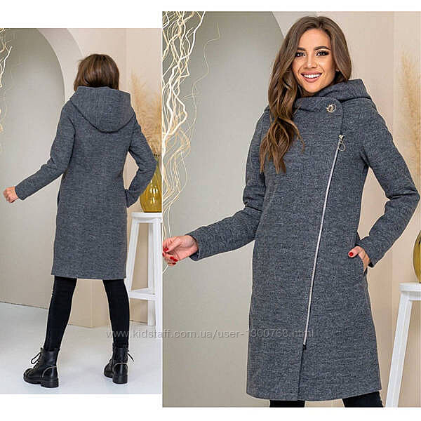 Женское демисезонное кашемировое пальто, 48 размер