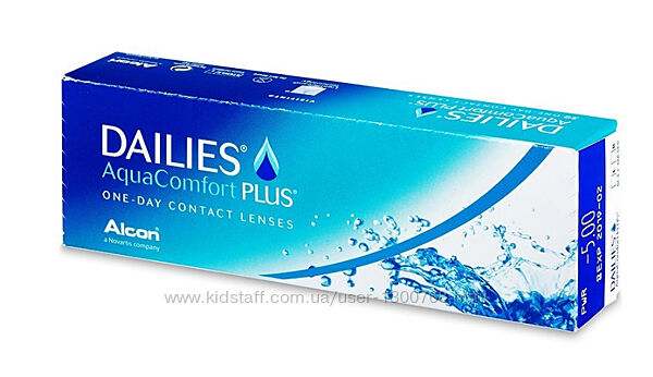 Контактные однодневные  линзы Dailies AquaComfort Plus -3,25 и -2,75 