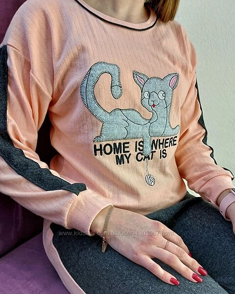 Жіноча тепла піжама інтерлок кашемір