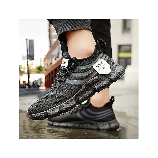 Кросівки чоловічі Y33 розмір 44-45 Black довжина устілки 29,2 см