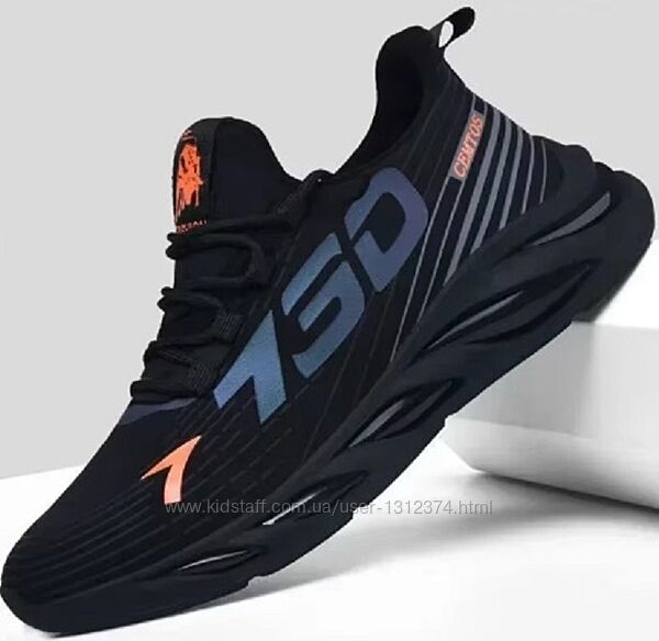 Кросівки чоловічі розмір 41 black orange устілка 26,5 см