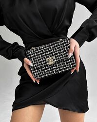 Стильний жіночий клатч Chanel Black/White арт 45730  