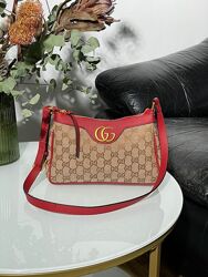 Стильна жіноча сумка Gucci Aphrodite Shoulder Bag Red Textile Арт 13049 