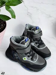 Дитячі черевики сіро-чорні демі  Код 43 