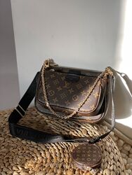 Стильна сумка комплект Louis Vuitton Pochete Multi Brown/Black Арт 01145