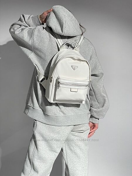Сумка-рюкзак Prada Re-Nylon Small Backpack White Арт 05059 
