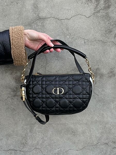 Сумка стильна Dior Small Vibe Hobo Bag Black Leather Арт 03068  